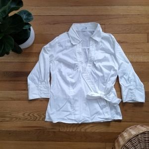 H&M Wrap White Button Up Shirt